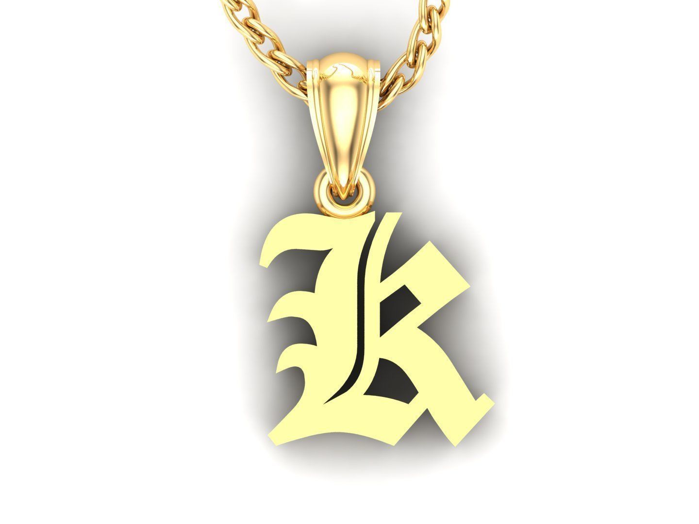 K Letter Pendant Alphabet Version 6 3D print model_4