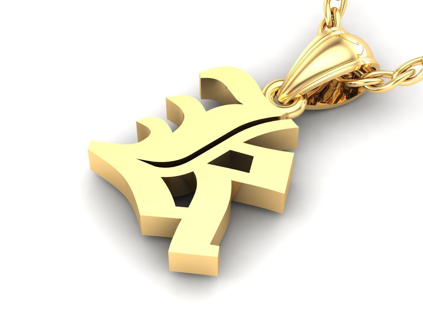 K Letter Pendant Alphabet Version 6 3D print model_3