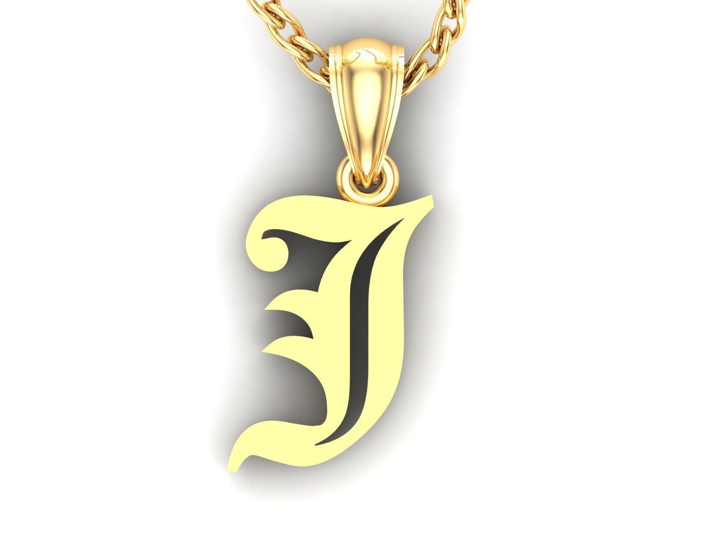 J Letter Pendant Alphabet Version 6 3D print model_4