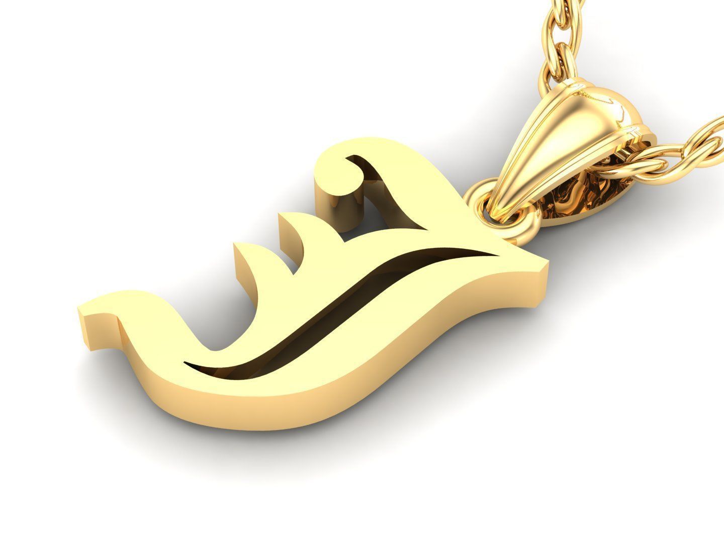 J Letter Pendant Alphabet Version 6 3D print model_3