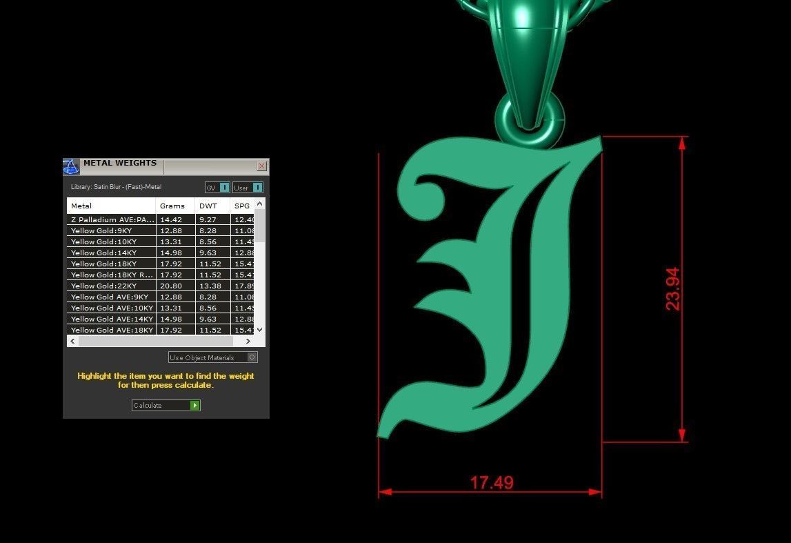 J Letter Pendant Alphabet Version 6 3D print model_1