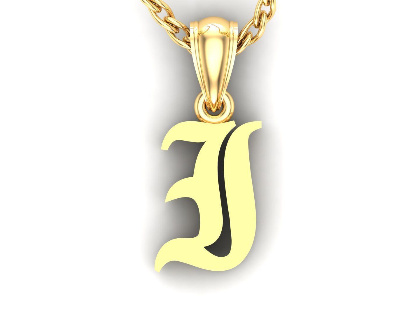 I Letter Pendant Alphabet Version 6 3D print model_4