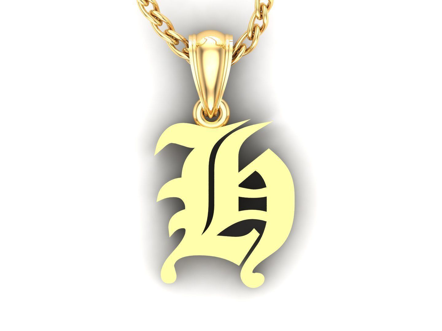 H Letter Pendant Alphabet Version 6 3D print model_4
