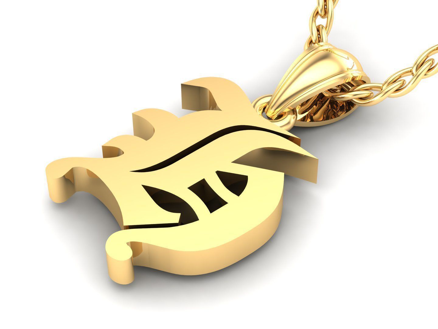 H Letter Pendant Alphabet Version 6 3D print model_3