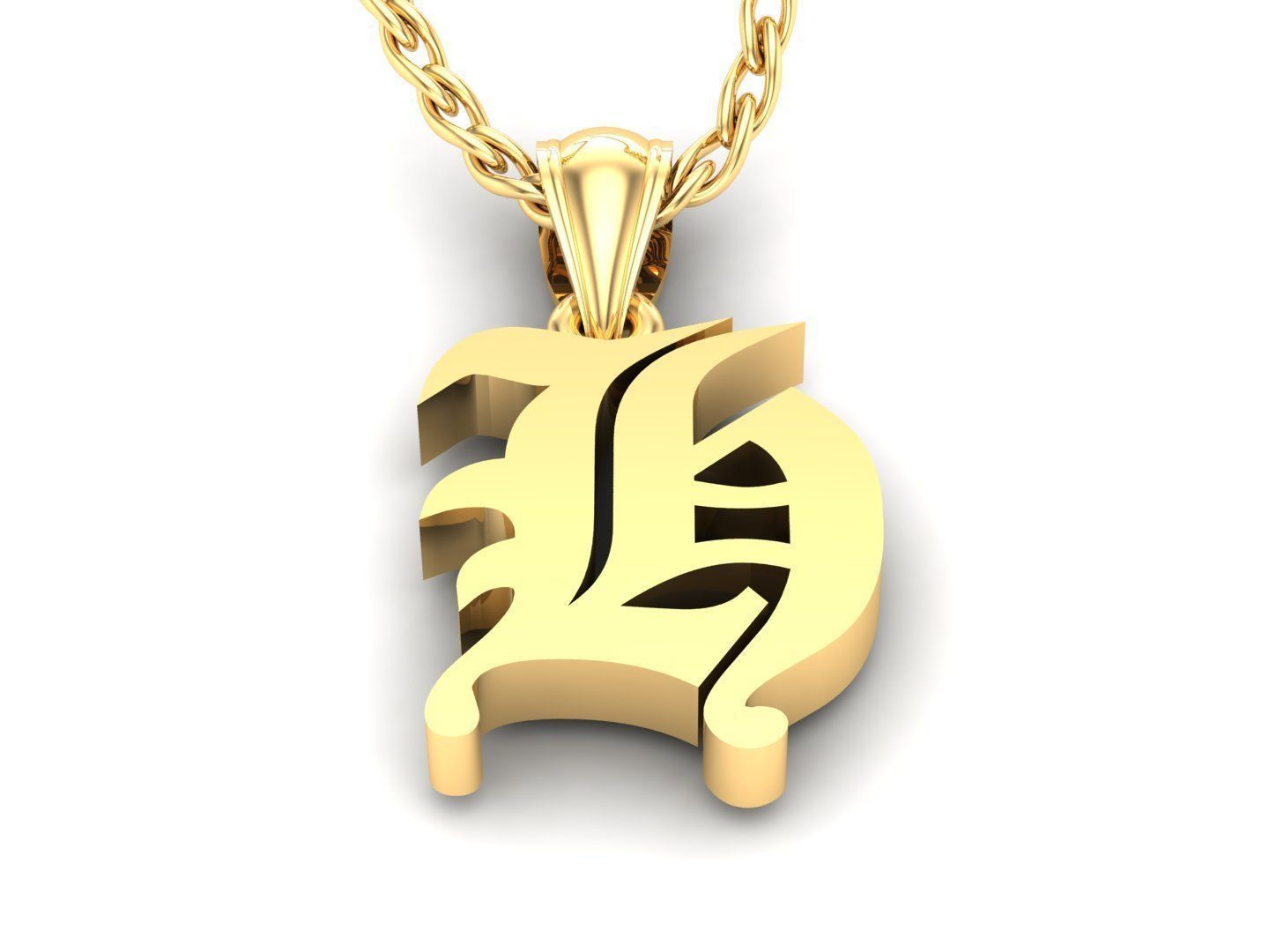 H Letter Pendant Alphabet Version 6 3D print model_2