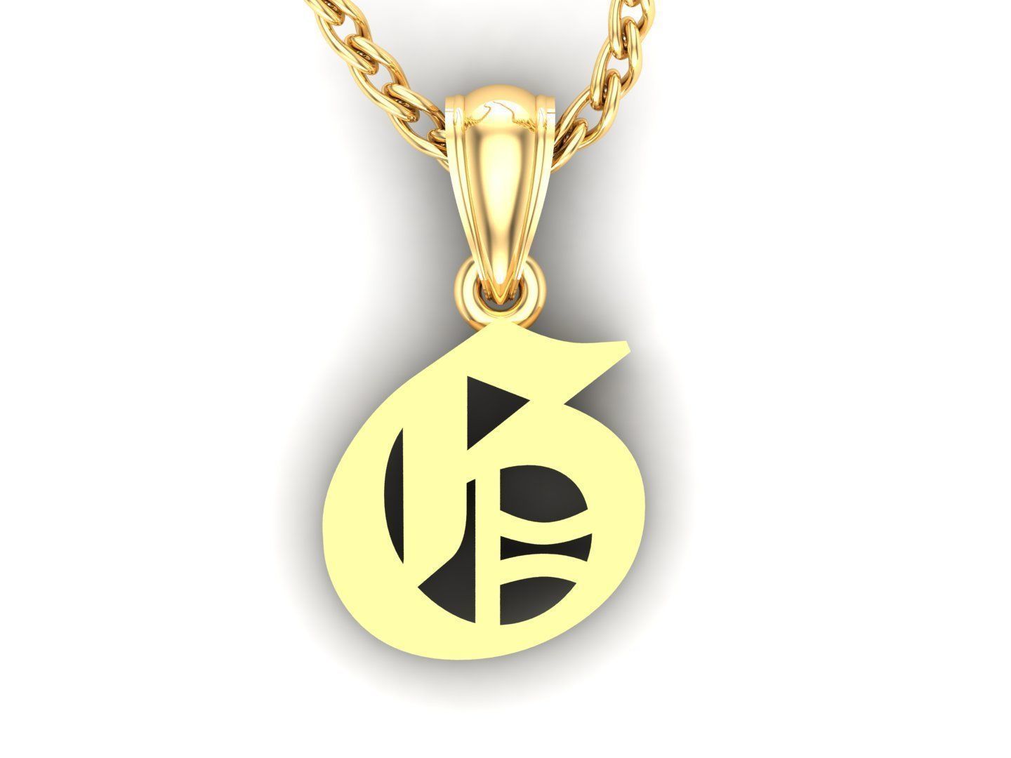 G Letter Pendant Alphabet Version 6 3D print model_4