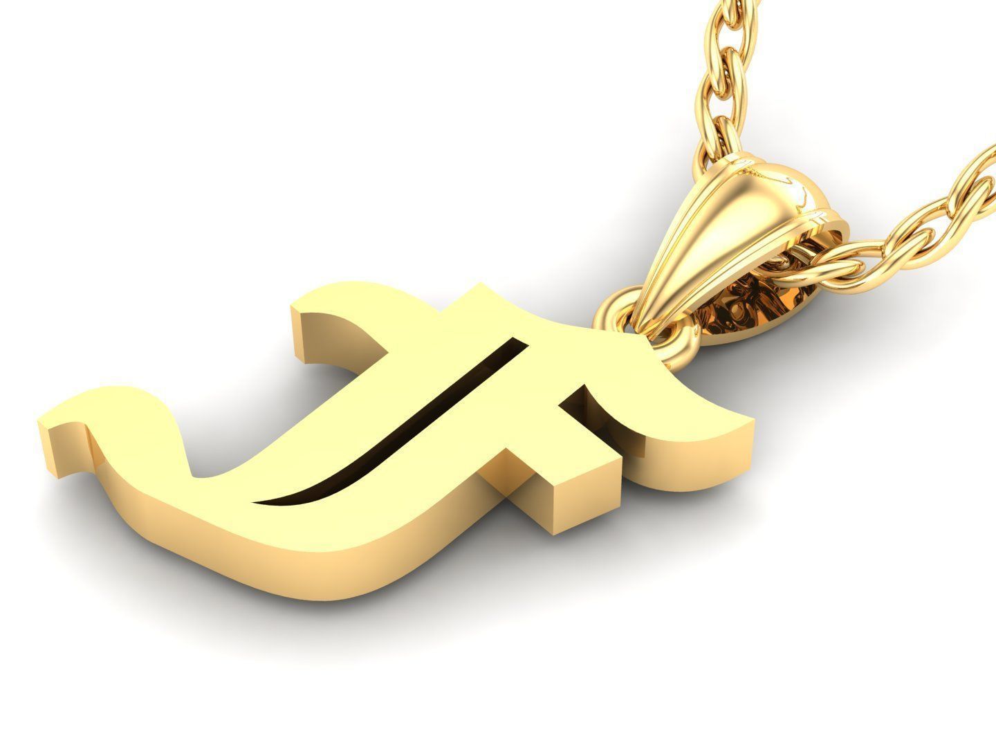 F Letter Pendant Alphabet Version 6 3D print model_3