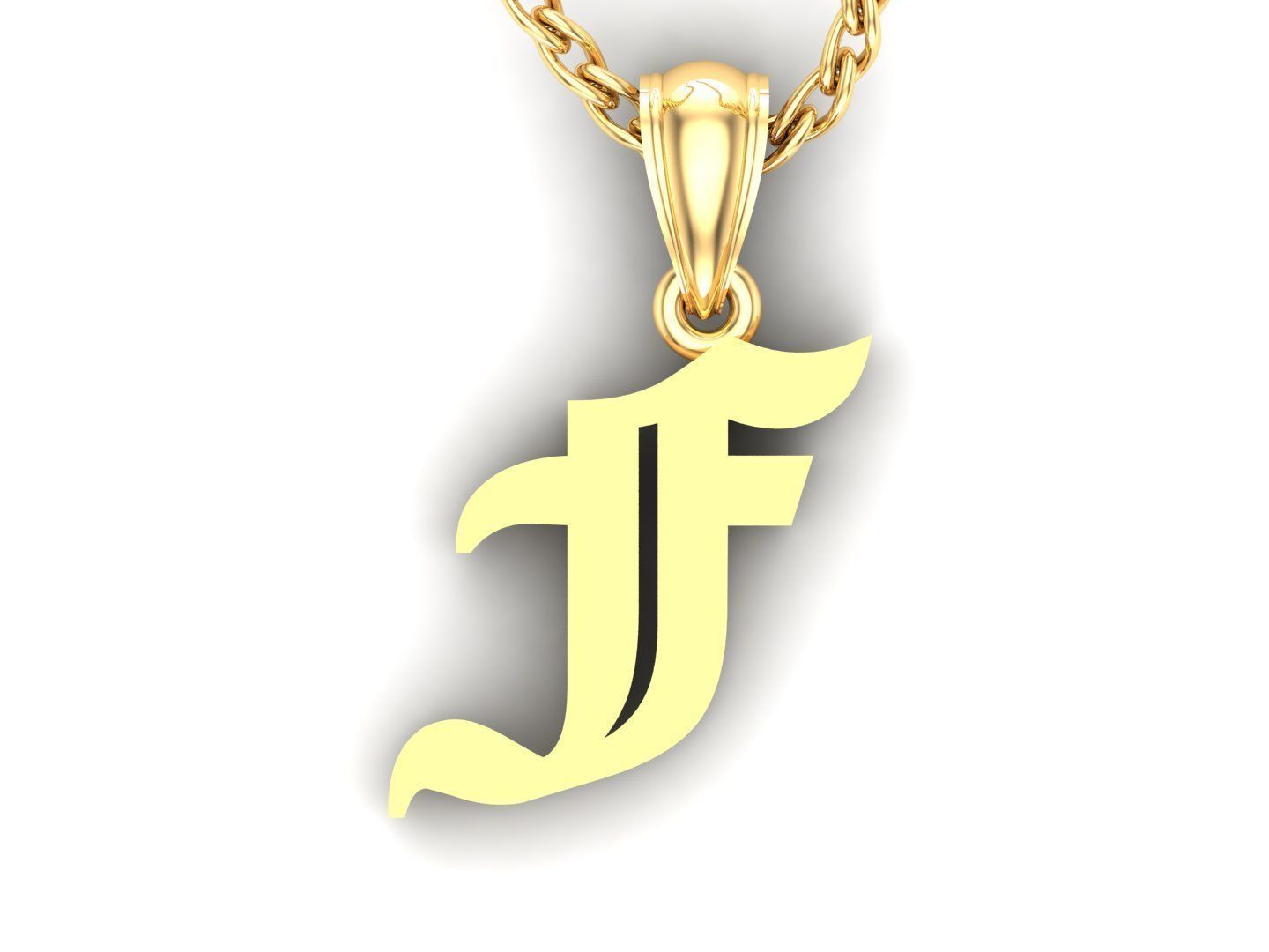 F Letter Pendant Alphabet Version 6 3D print model_4