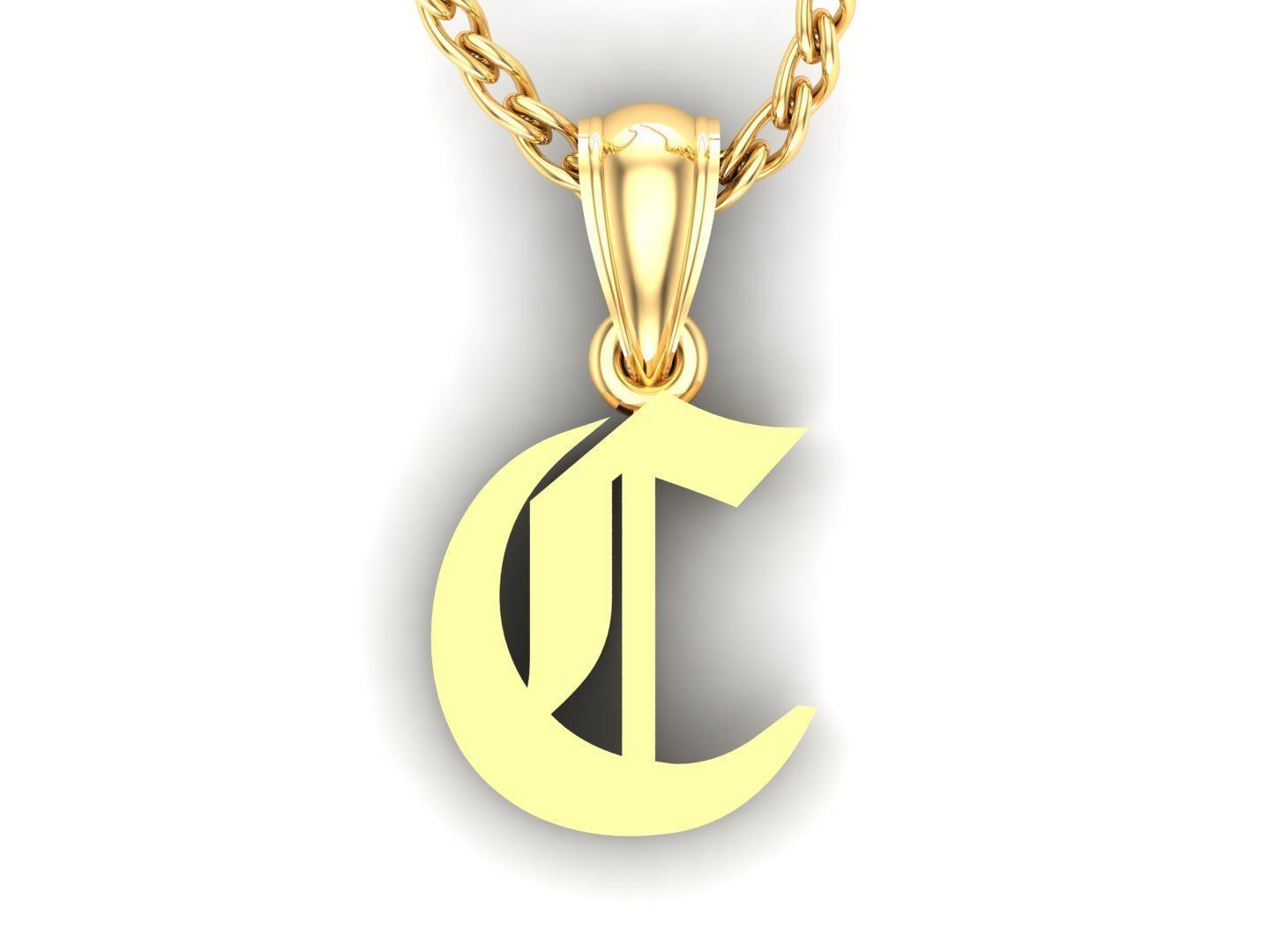 C Letter Pendant Alphabet Version 6 3D print model_4