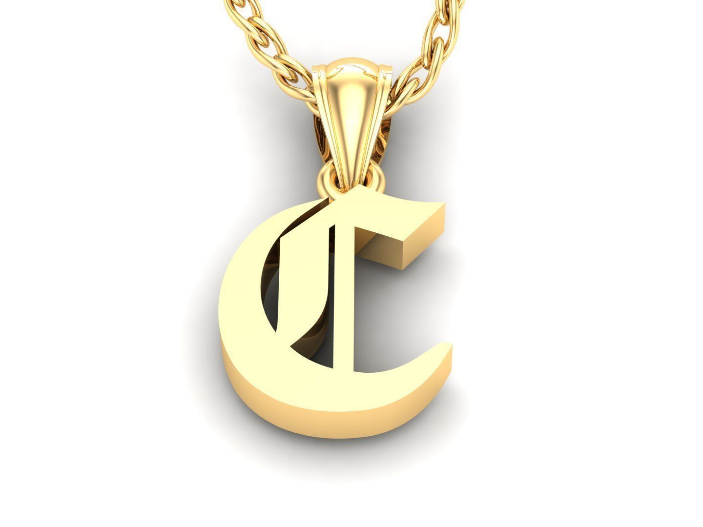 C Letter Pendant Alphabet Version 6 3D print model_2
