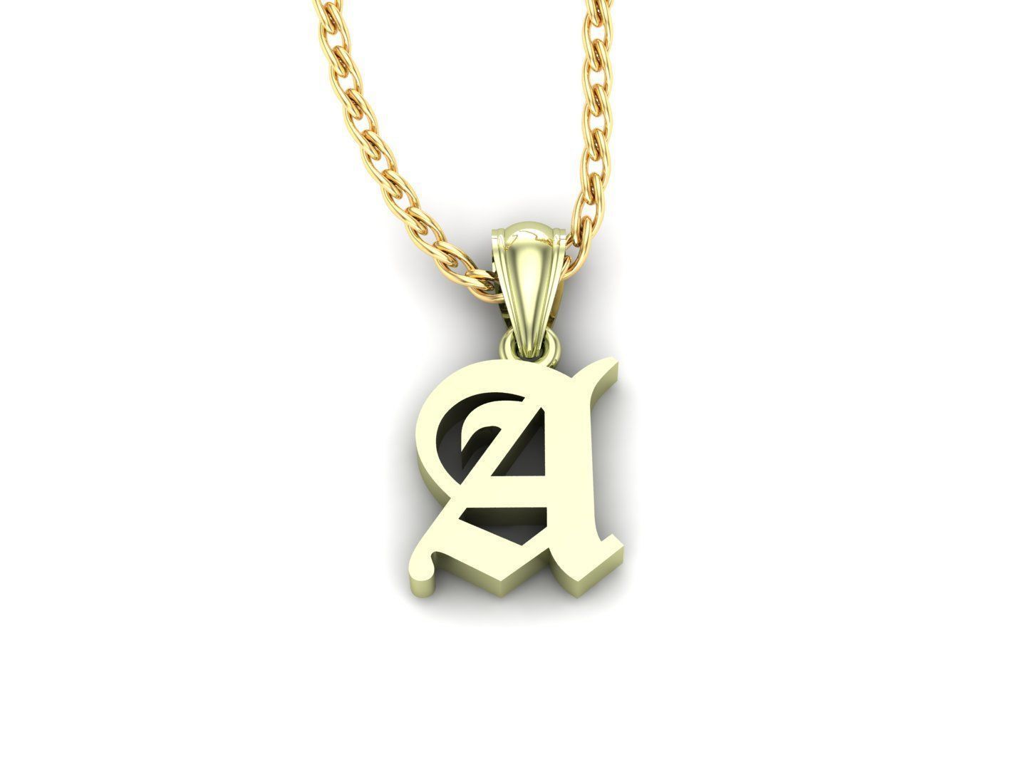 A Letter Pendant Alphabet Version 6 3D print model_2