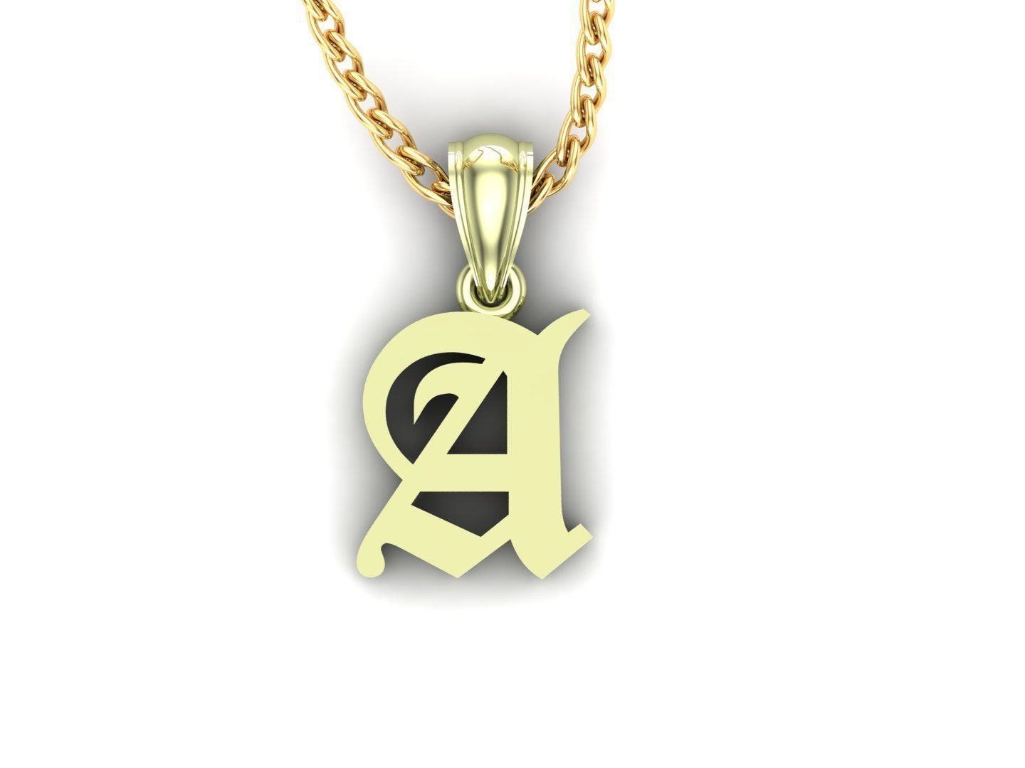 A Letter Pendant Alphabet Version 6 3D print model_3