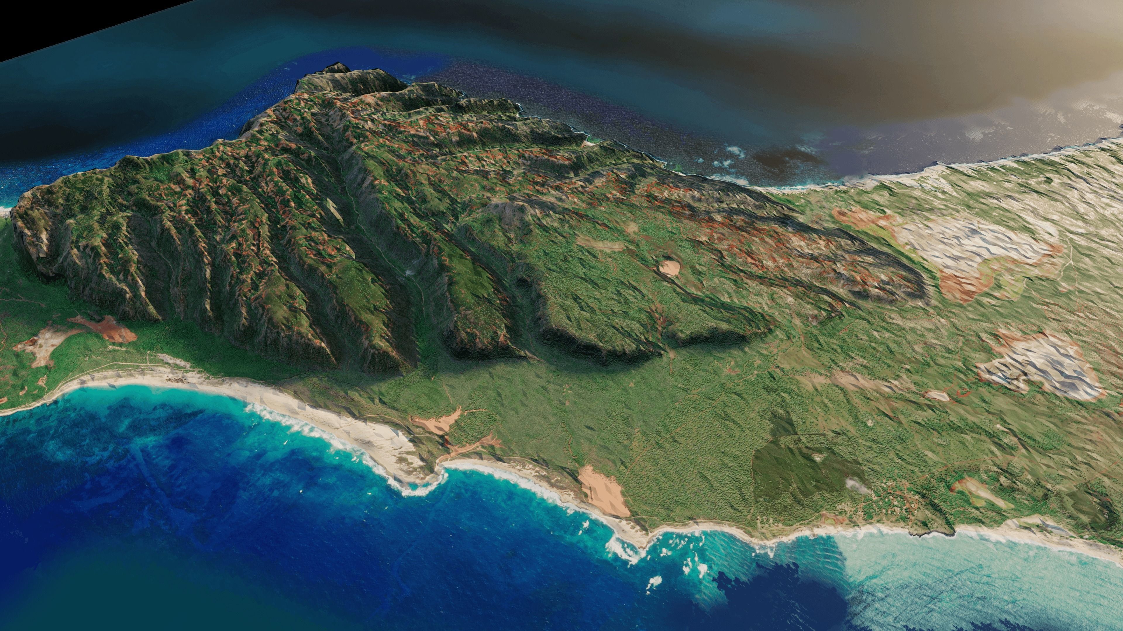Niihau island 3d model terrain 3D model_9