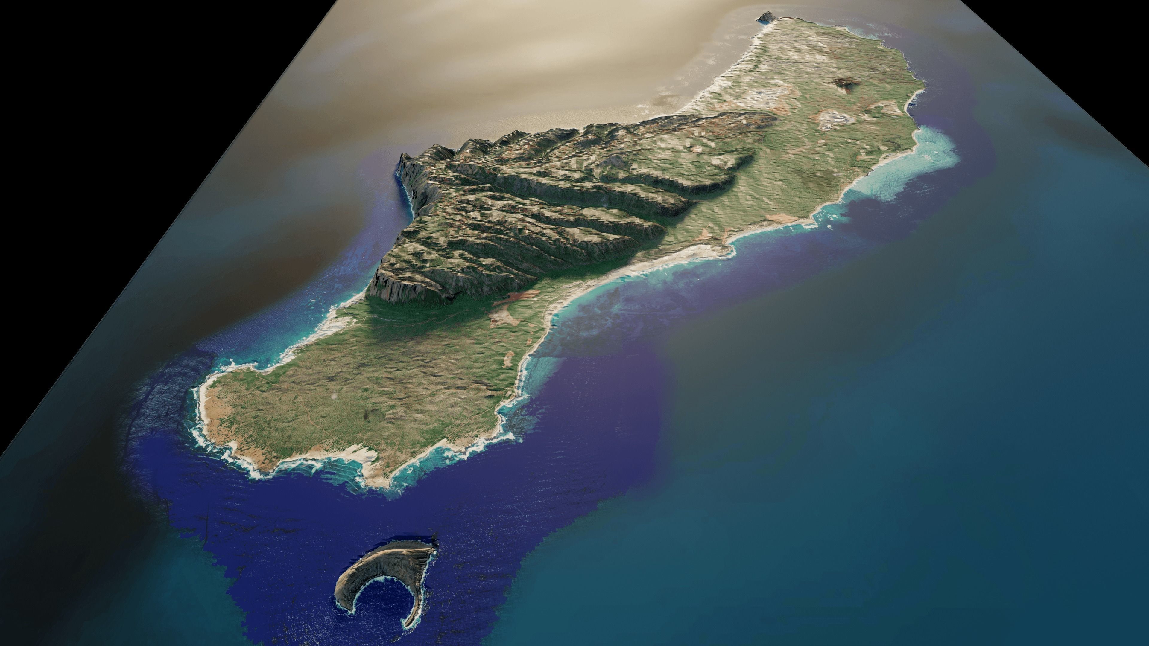 Niihau island 3d model terrain 3D model_8