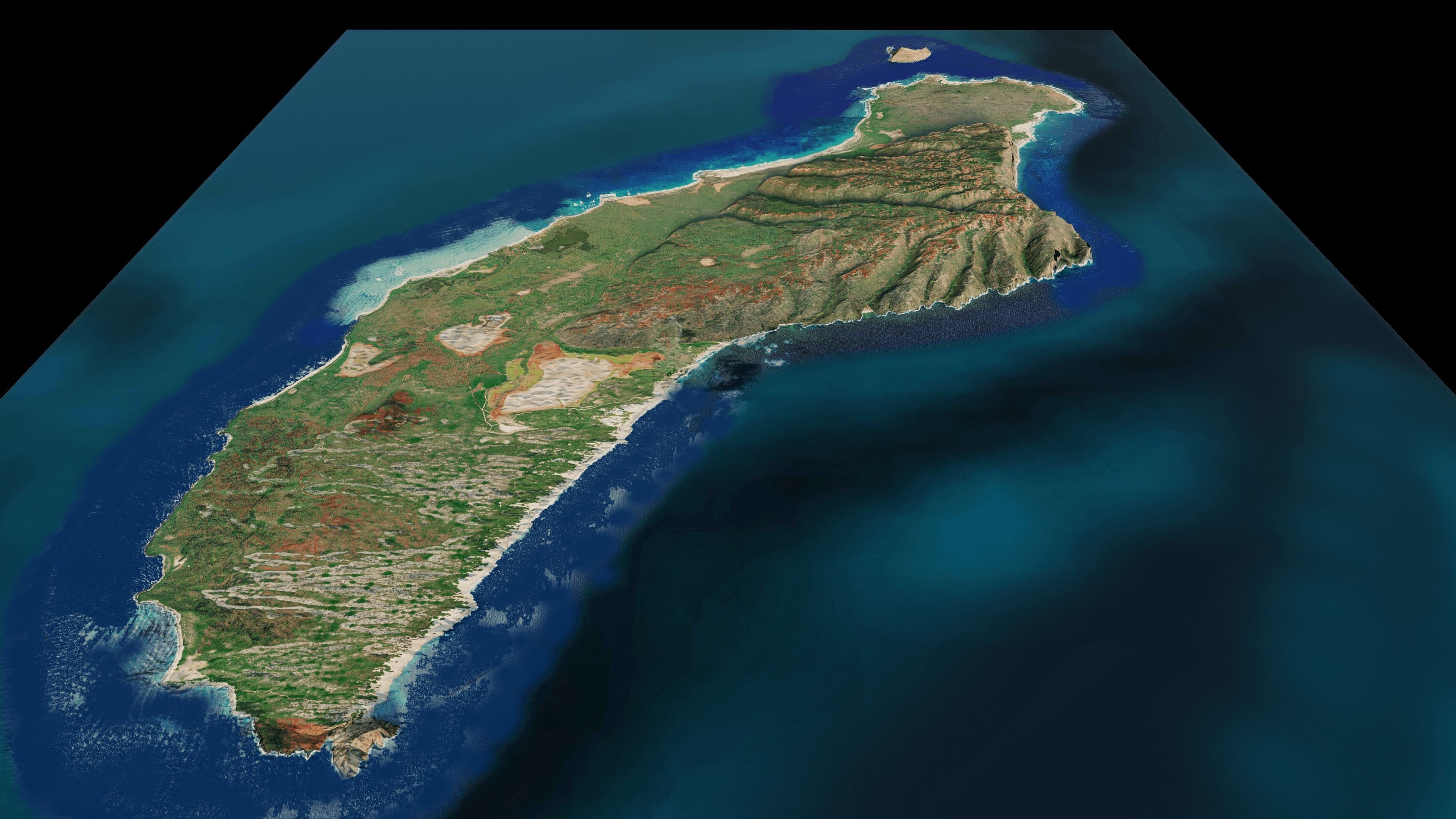 Niihau island 3d model terrain 3D model_2