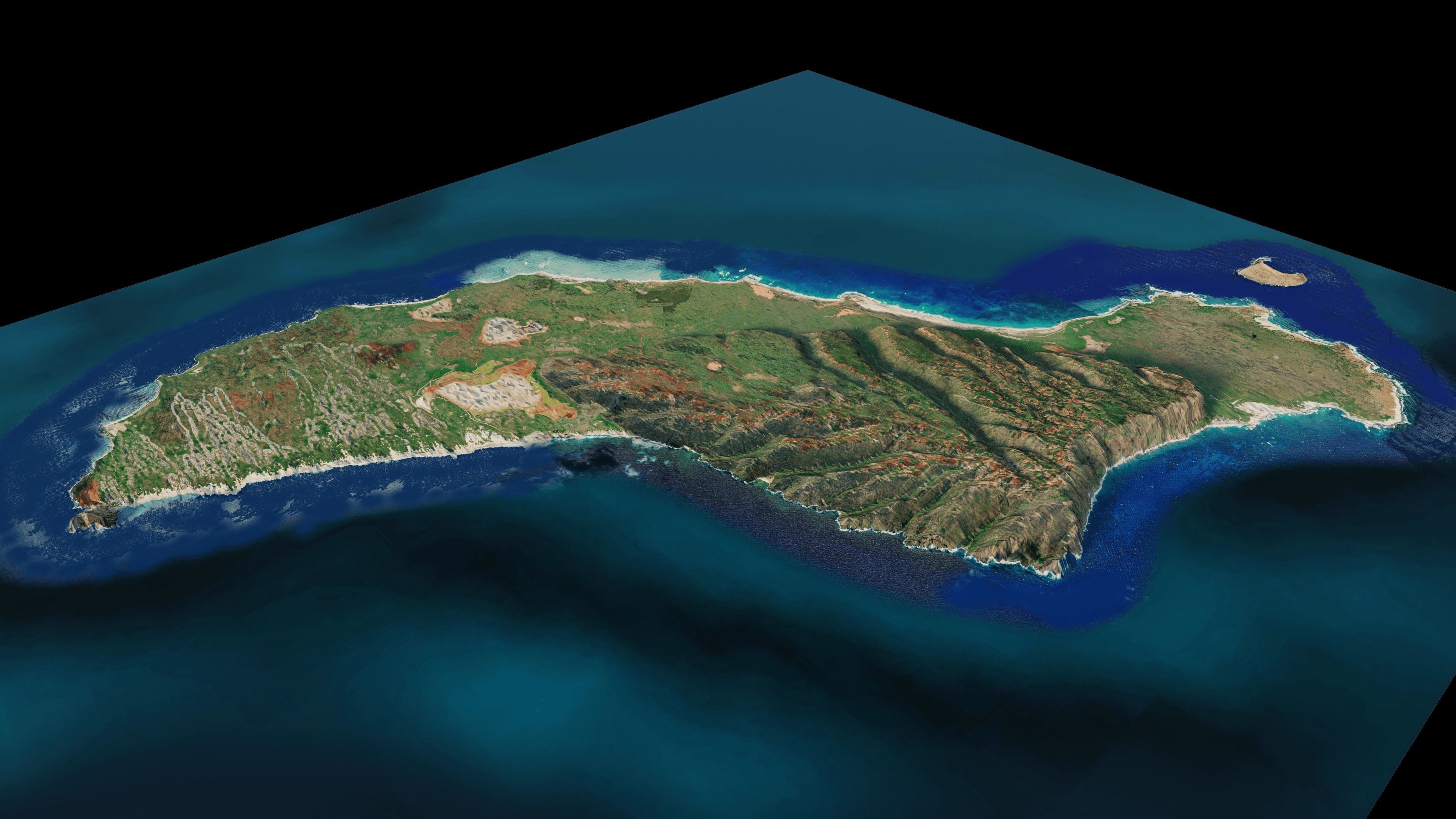 Niihau island 3d model terrain 3D model_3
