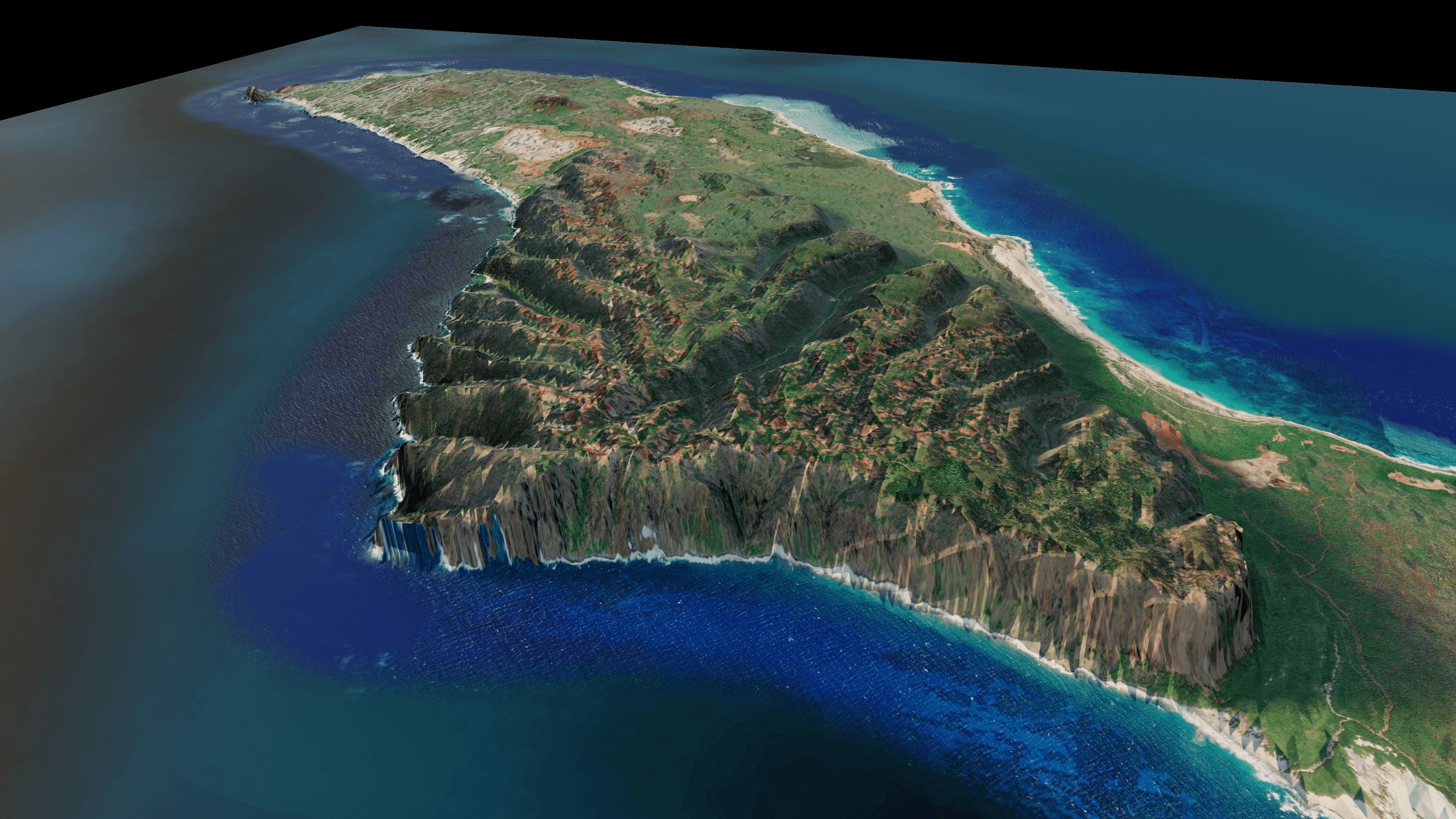 Niihau island 3d model terrain 3D model_6