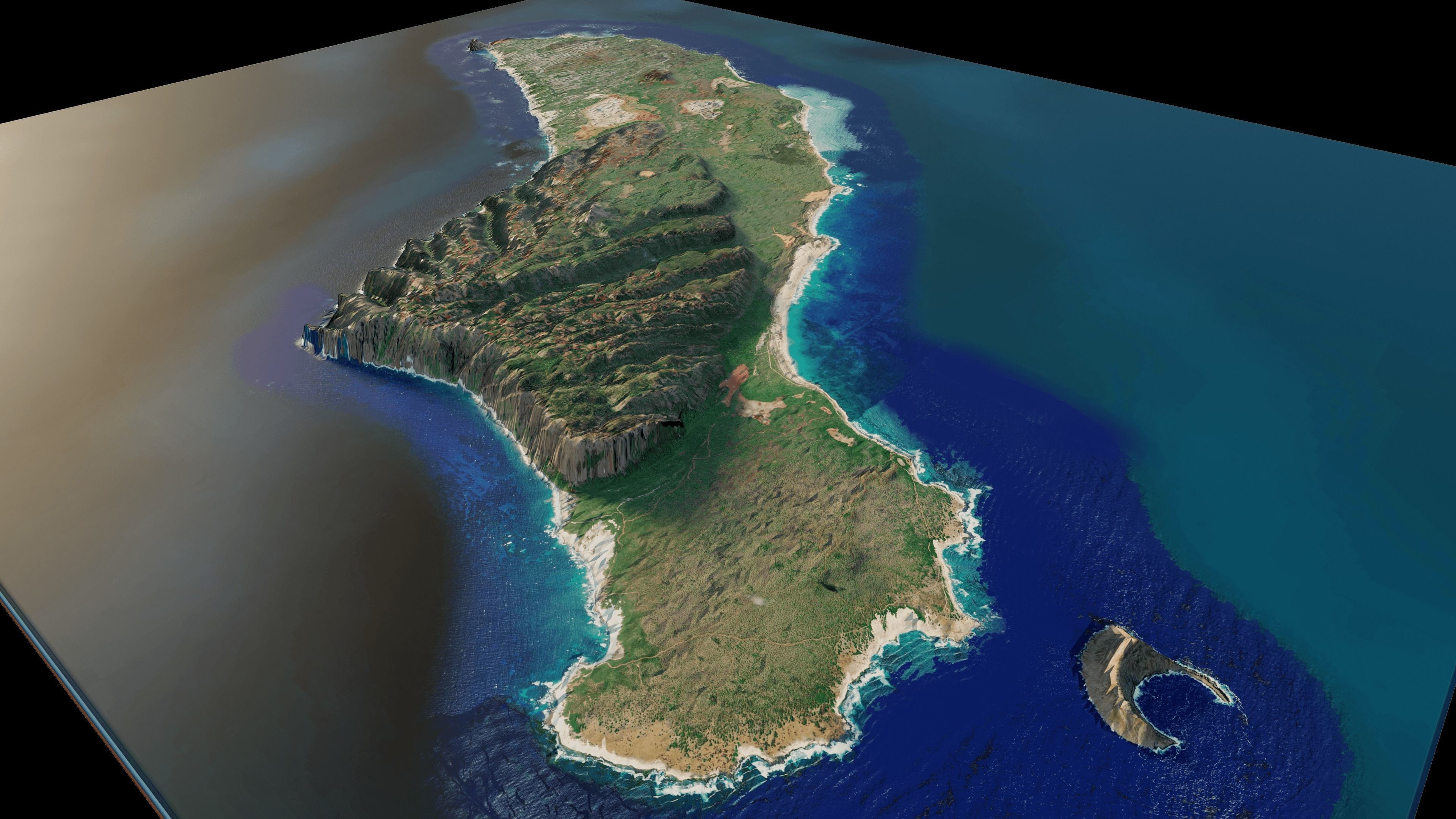 Niihau island 3d model terrain 3D model_7