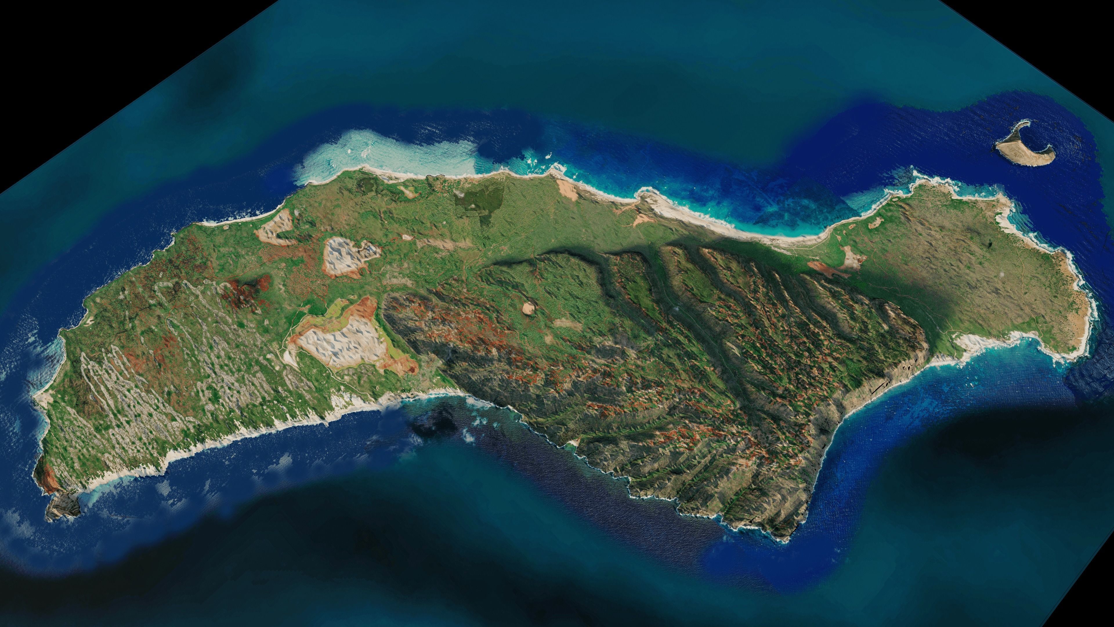 Niihau island 3d model terrain 3D model_4