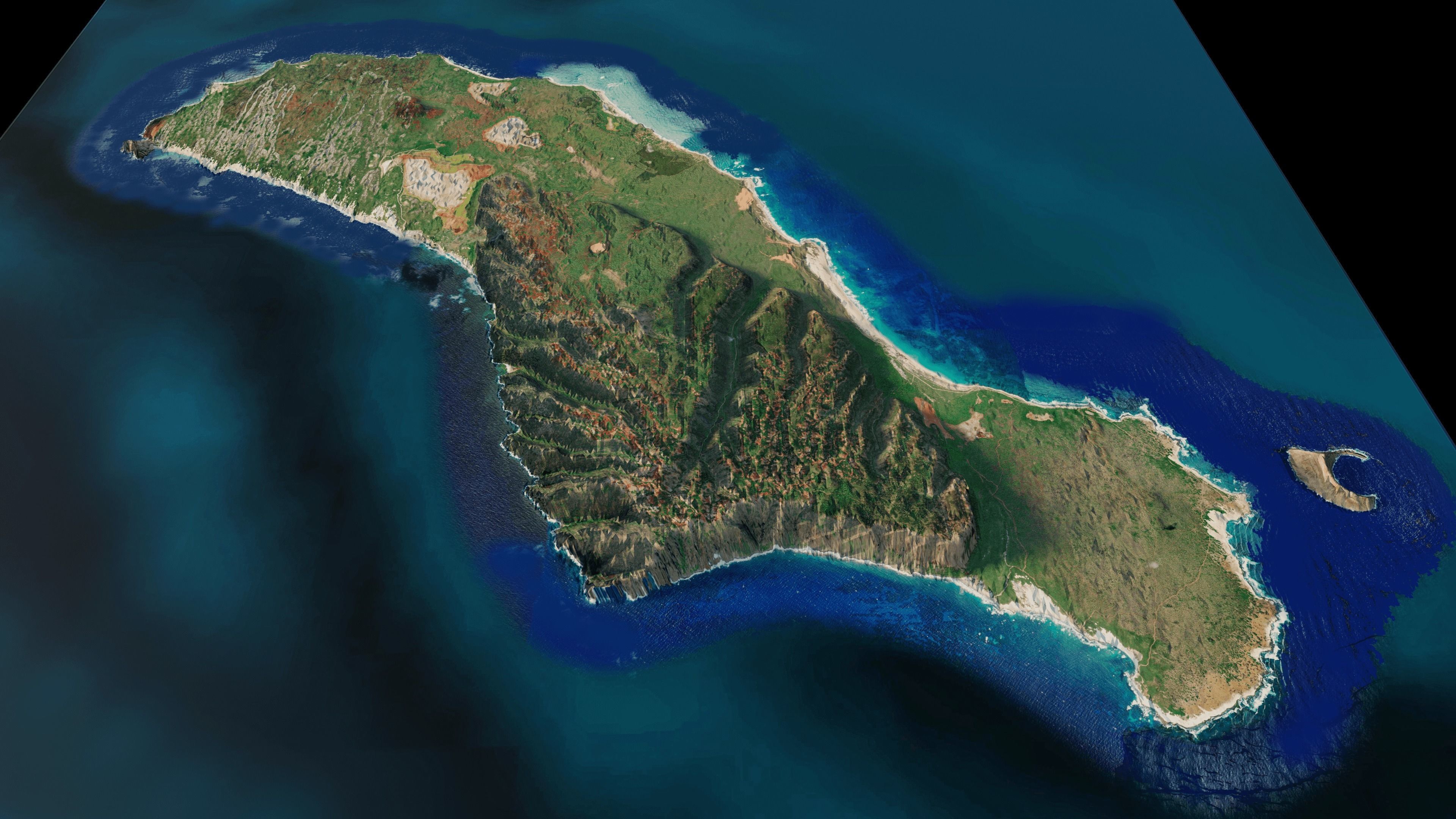 Niihau island 3d model terrain 3D model_5