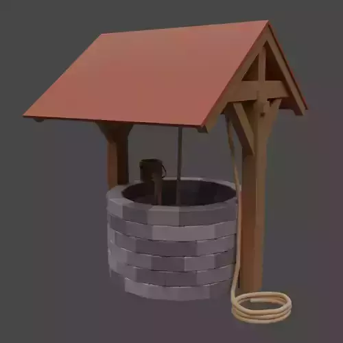 Low-Poly Village Well Low-poly 3D model