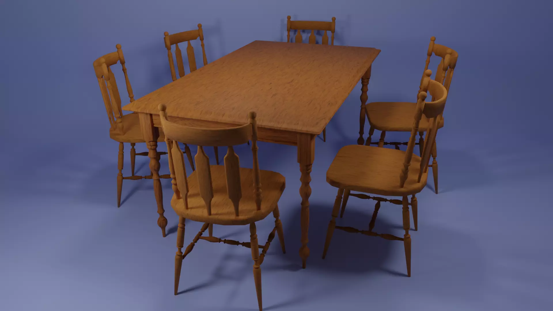 Dining Table and Chair 3D model_0