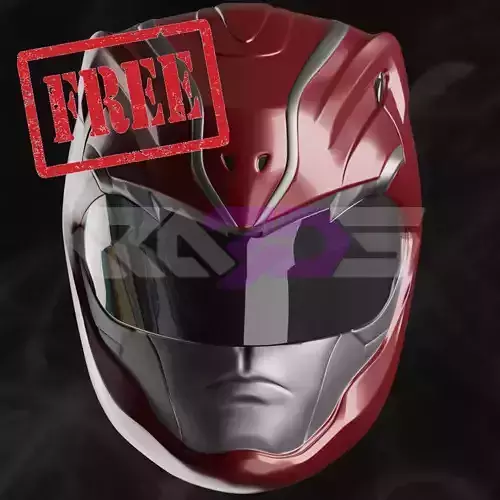 Red Rangers helmet Free 3D print model