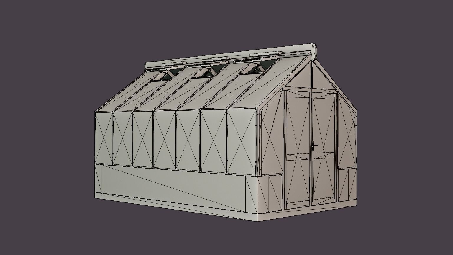 Lahe 6 Green House Low-poly 3D model_5