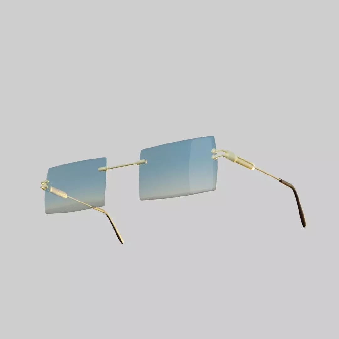 Sunglass Blue 3D model_0