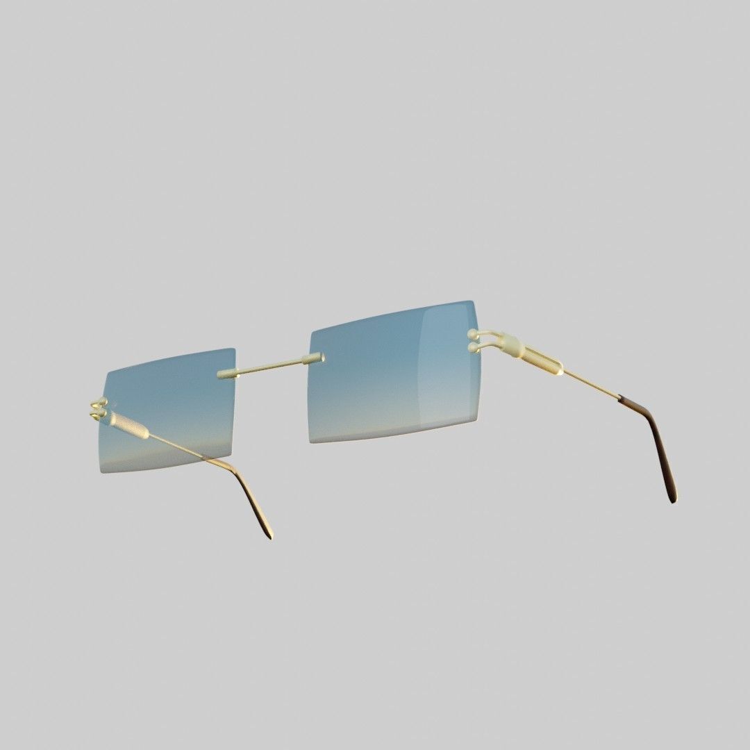 Sunglass Blue 3D model_4