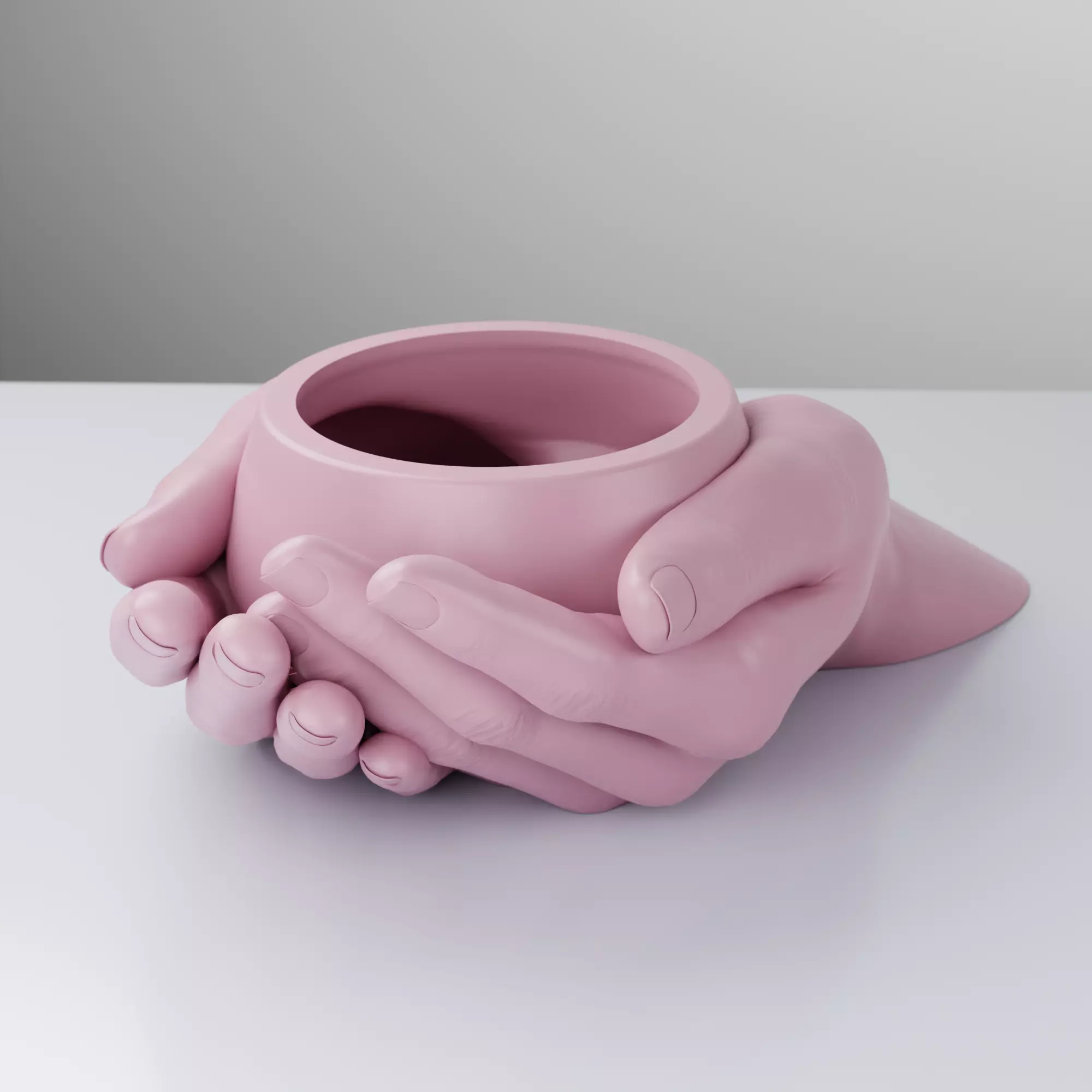 Female Hand - Original and Pot version for planter pot 3D print model_0