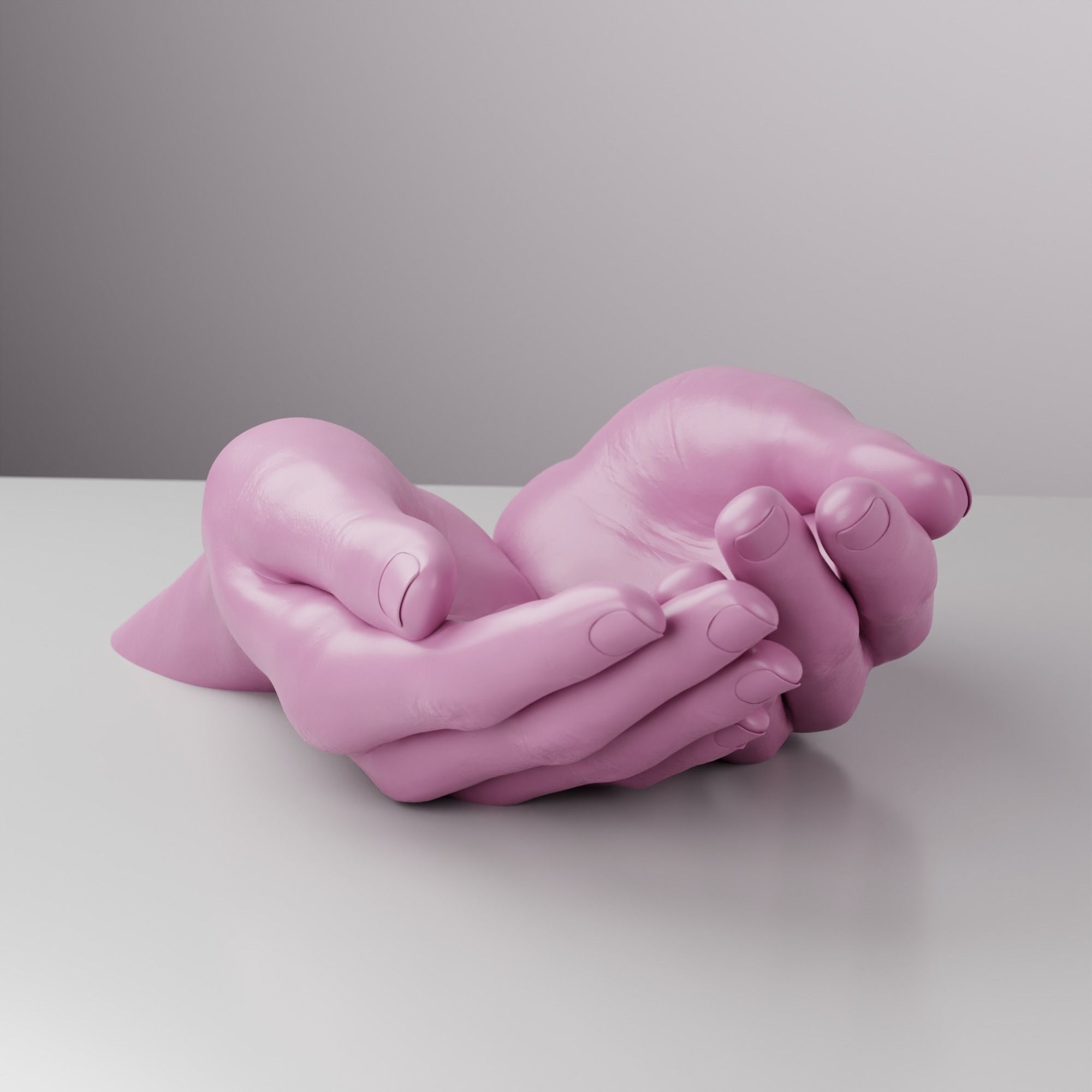 Female Hand - Original and Pot version for planter pot 3D print model_3