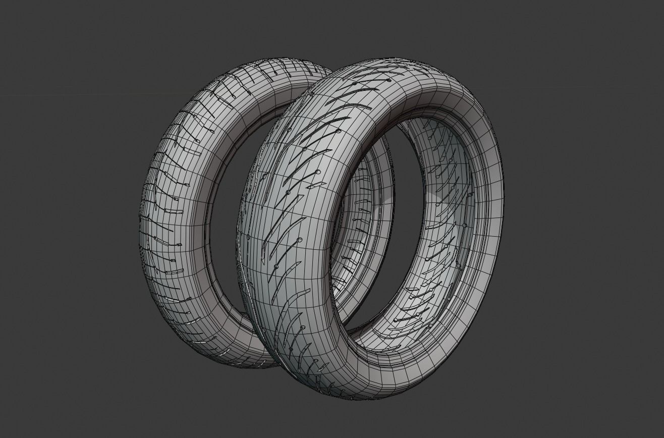 Miche Tire Motorcycle Low-poly 3D model_3