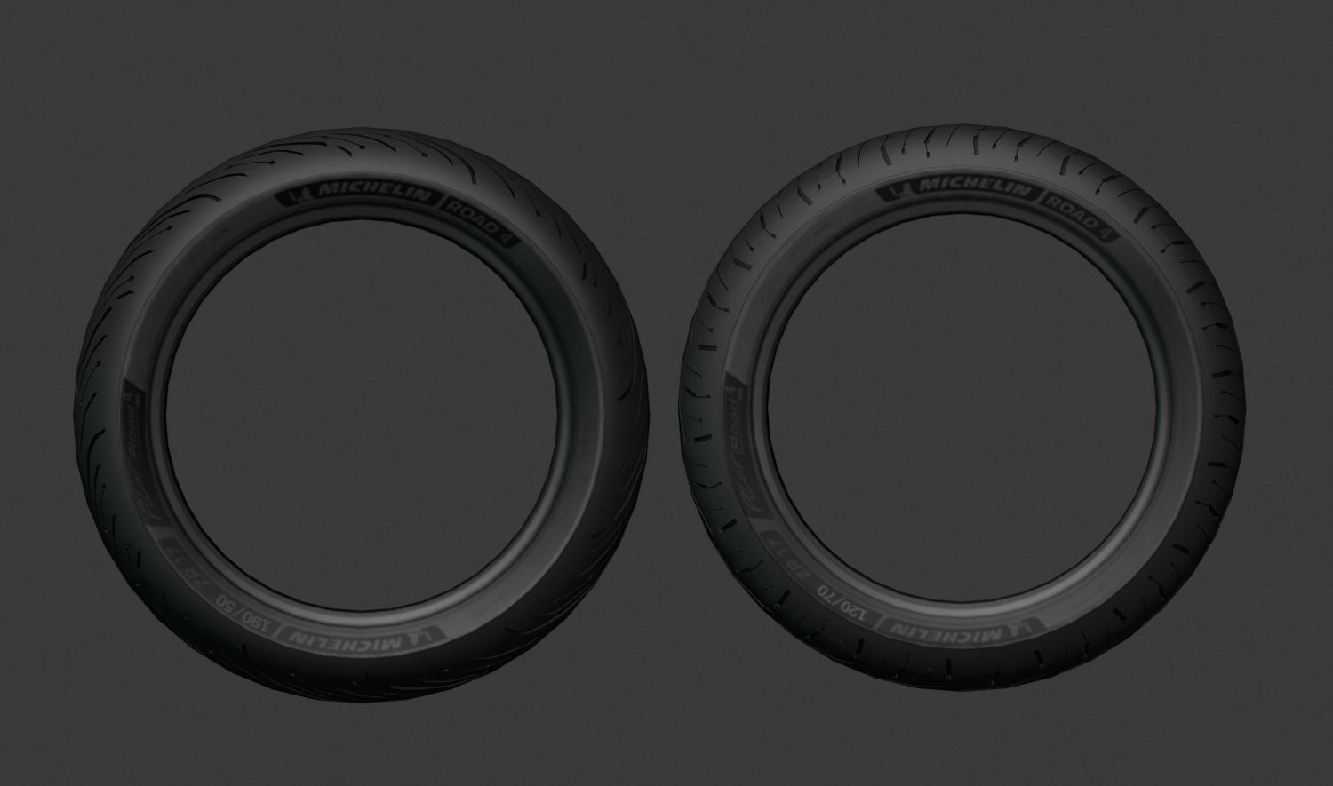Miche Tire Motorcycle Low-poly 3D model_4