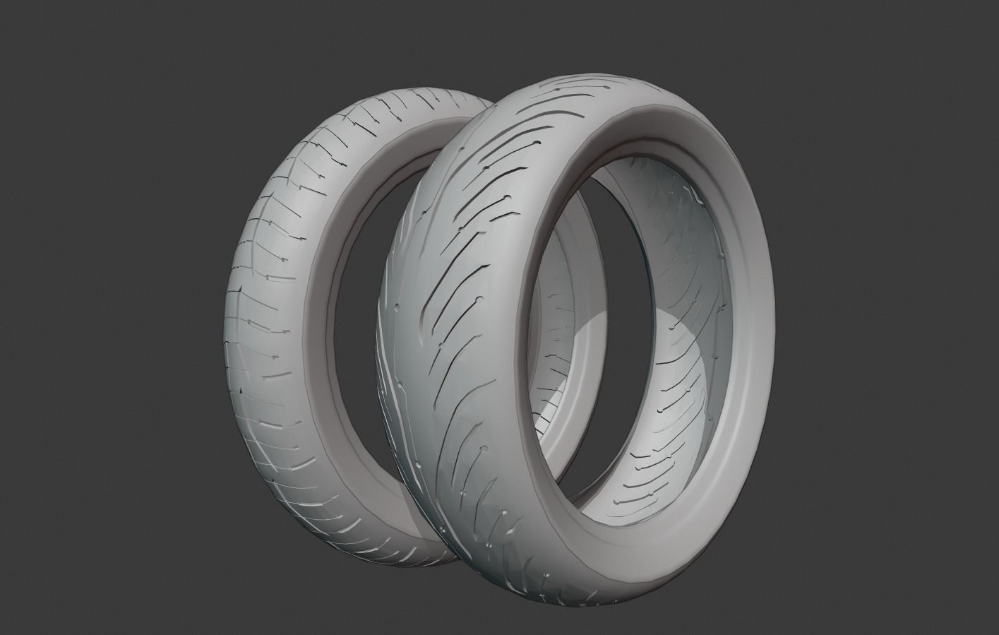 Miche Tire Motorcycle Low-poly 3D model_2