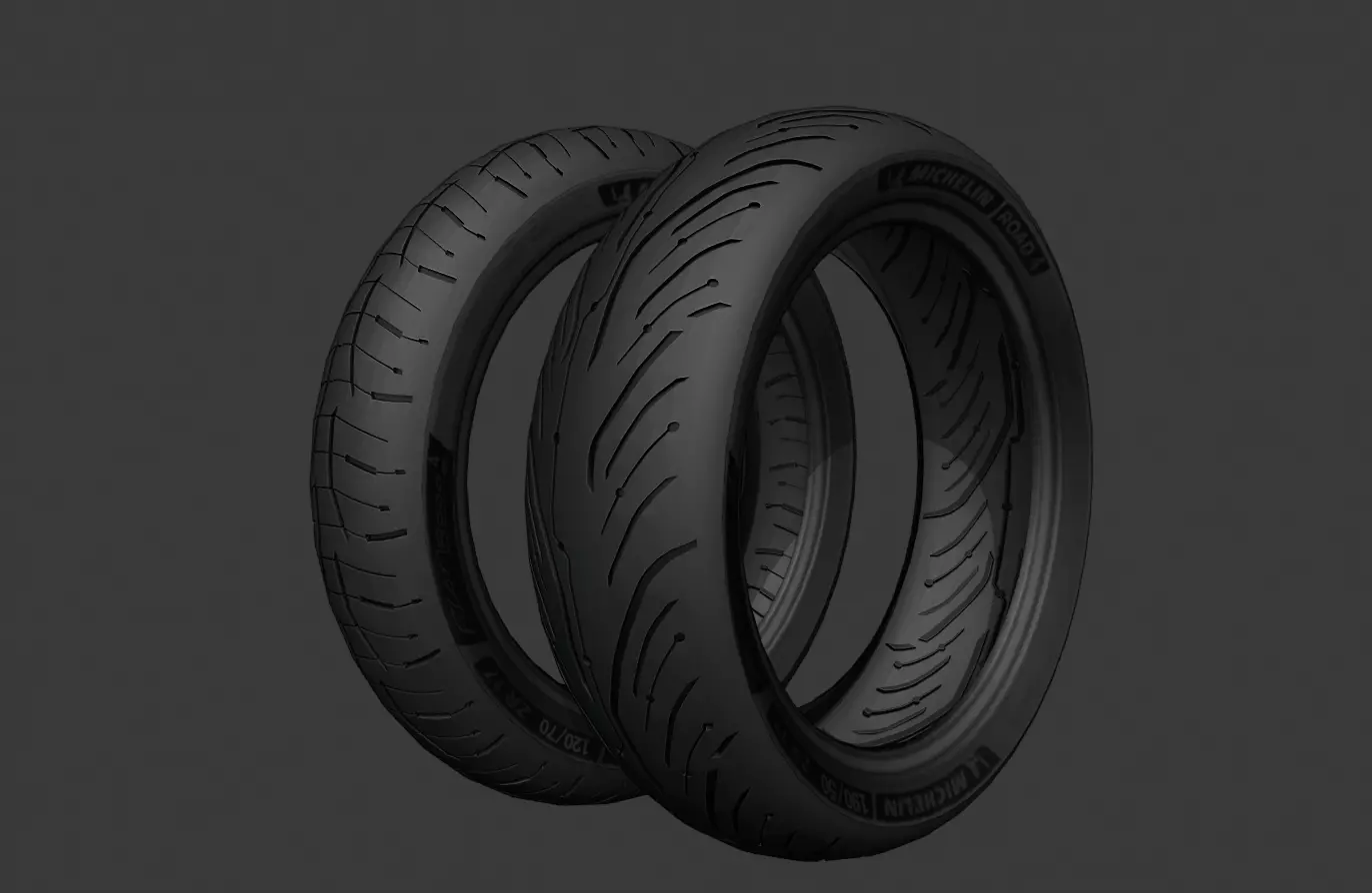 Miche Tire Motorcycle Low-poly 3D model_0