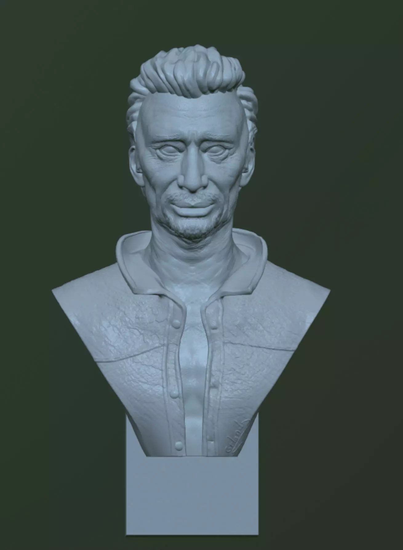 Johnny Hallyday buste 3D print model