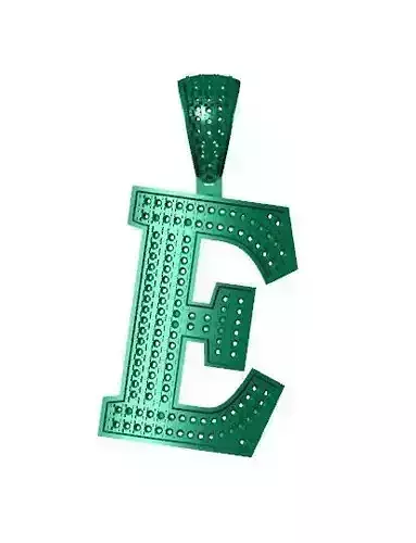 E ALPHABET PENDANT WITH ROUND DIAMOND 