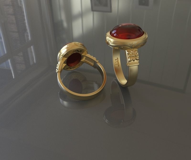 woman ring 3D print model_1