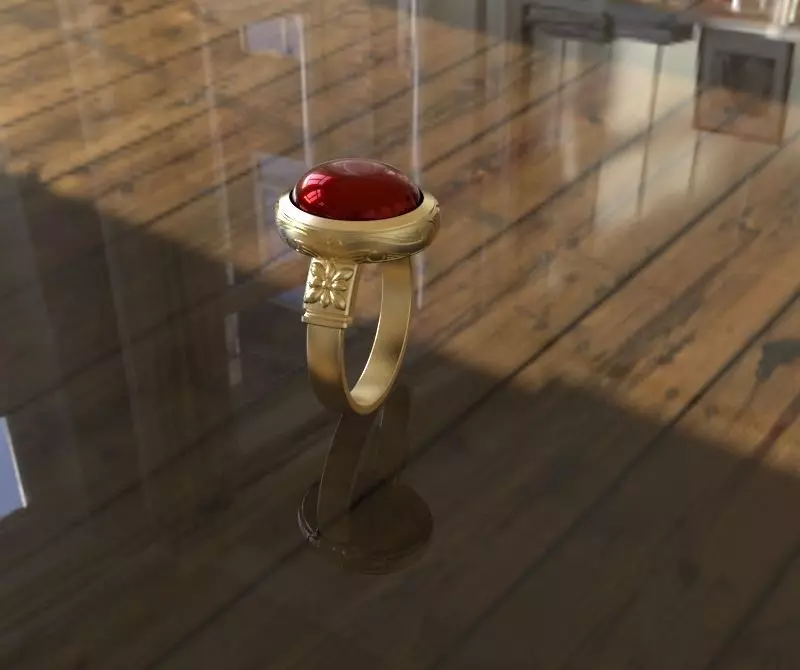 woman ring 3D print model_0