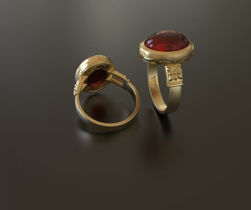 woman ring 3D print model_2
