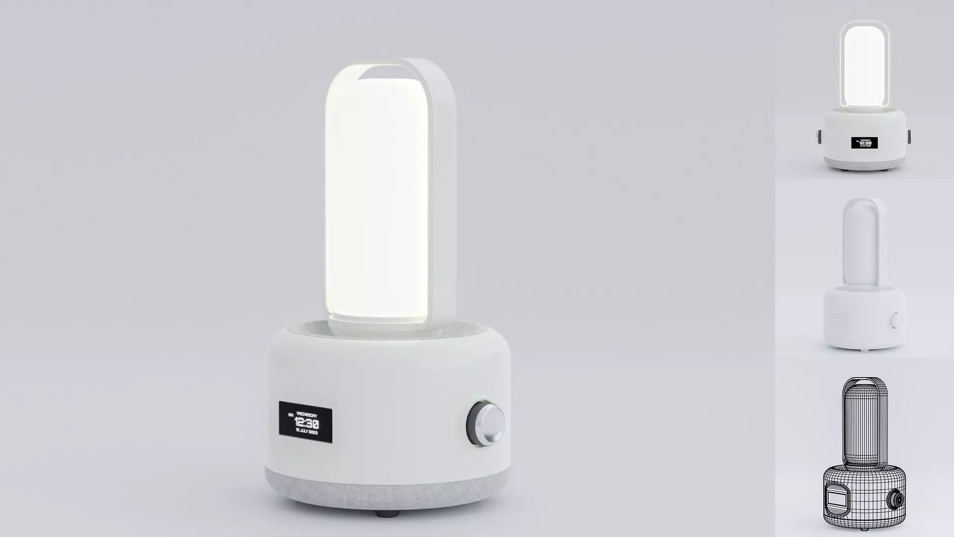 Minimalist night Lamp Low-poly 3D model_0