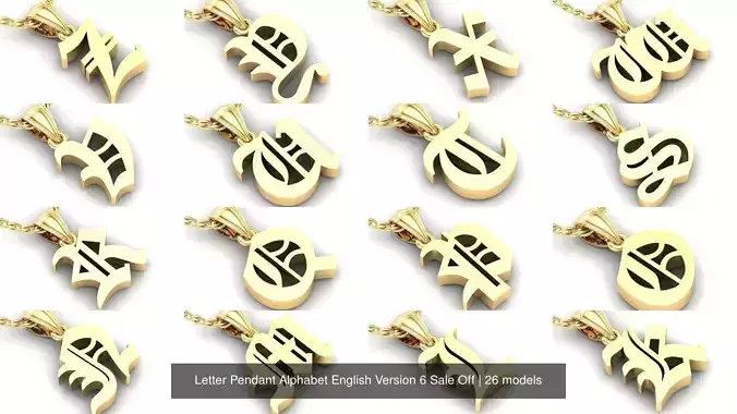 Letter Pendant Alphabet English Version 6 Sale Off 3D Model Collection Letter Pendant Alphabet English Version 6 Sale Off 3D Model Collection