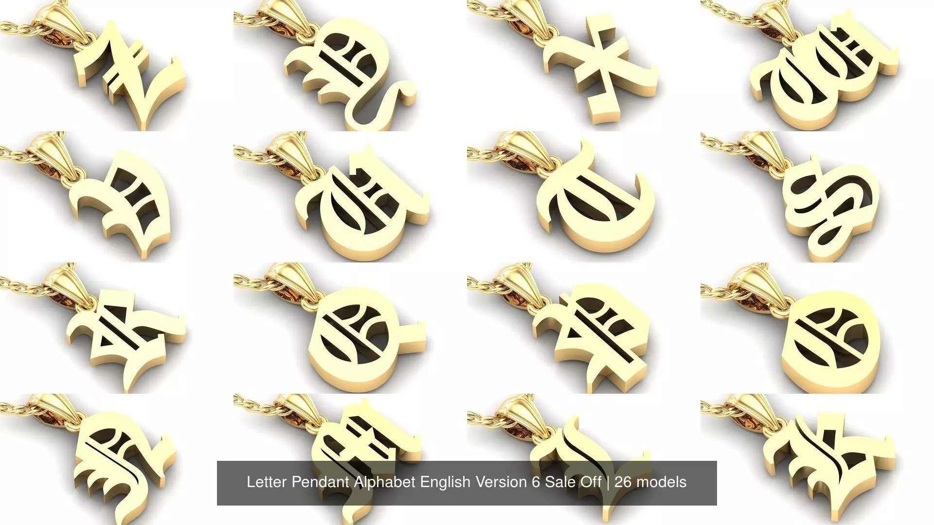 Letter Pendant Alphabet English Version 6 Sale Off 3D Model Collection_0