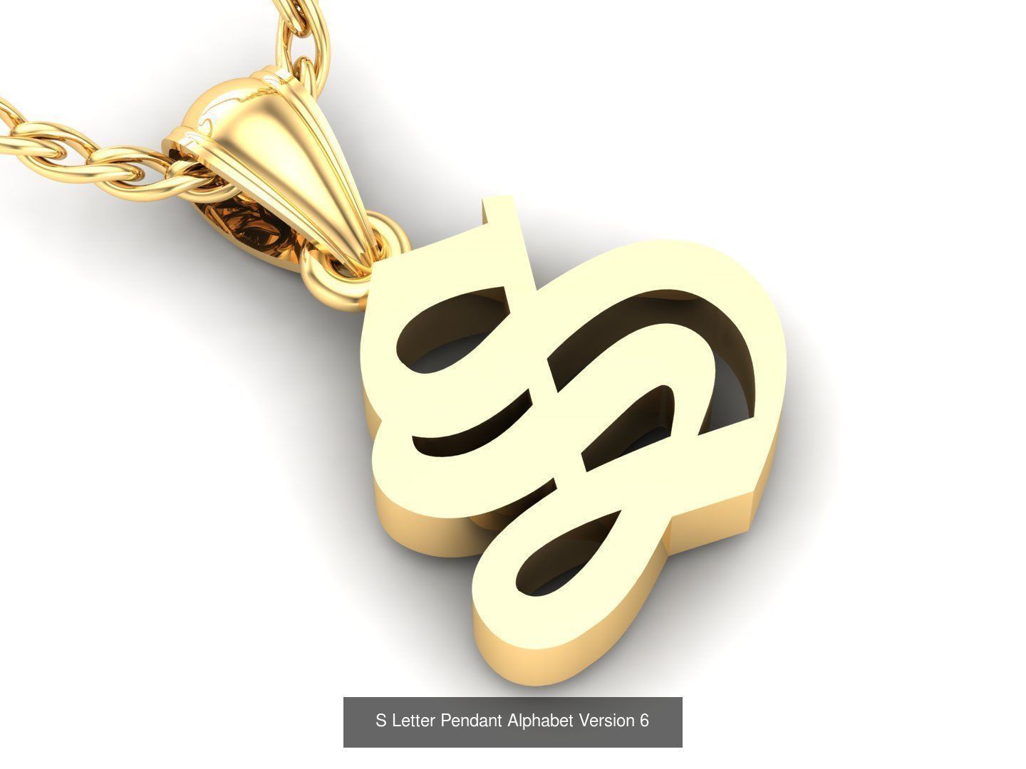Letter Pendant Alphabet English Version 6 Sale Off 3D Model Collection_11