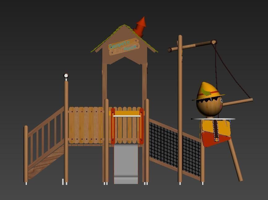 Pinocchio Game Cabin 3D model_4
