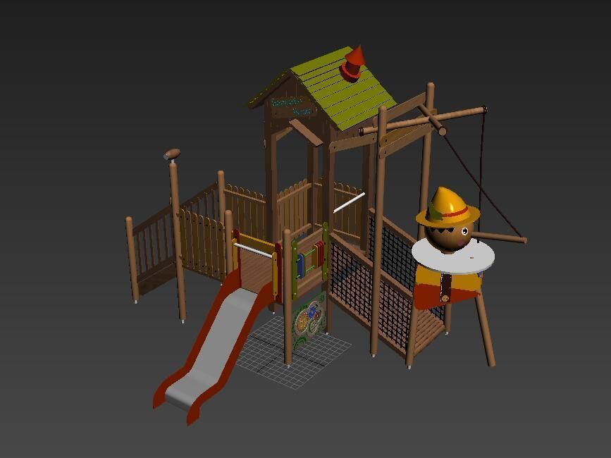 Pinocchio Game Cabin 3D model_2