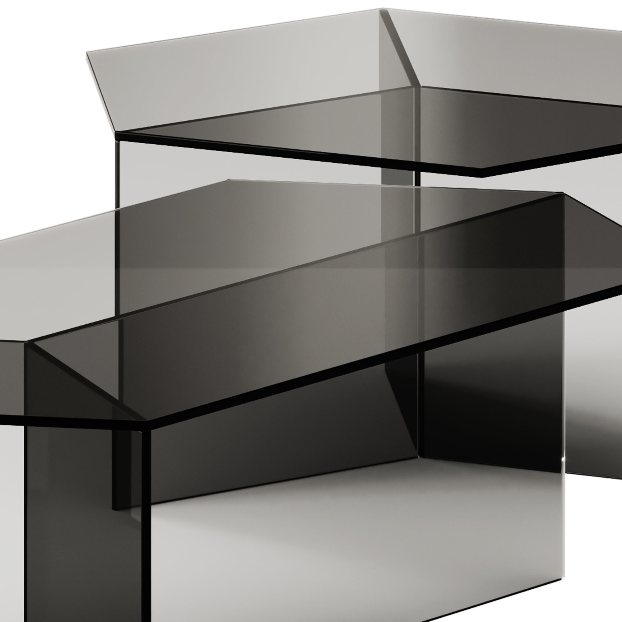 Glass Isom Oblong and Square Coffee Tables by Sebastian Scherer 3D model_4