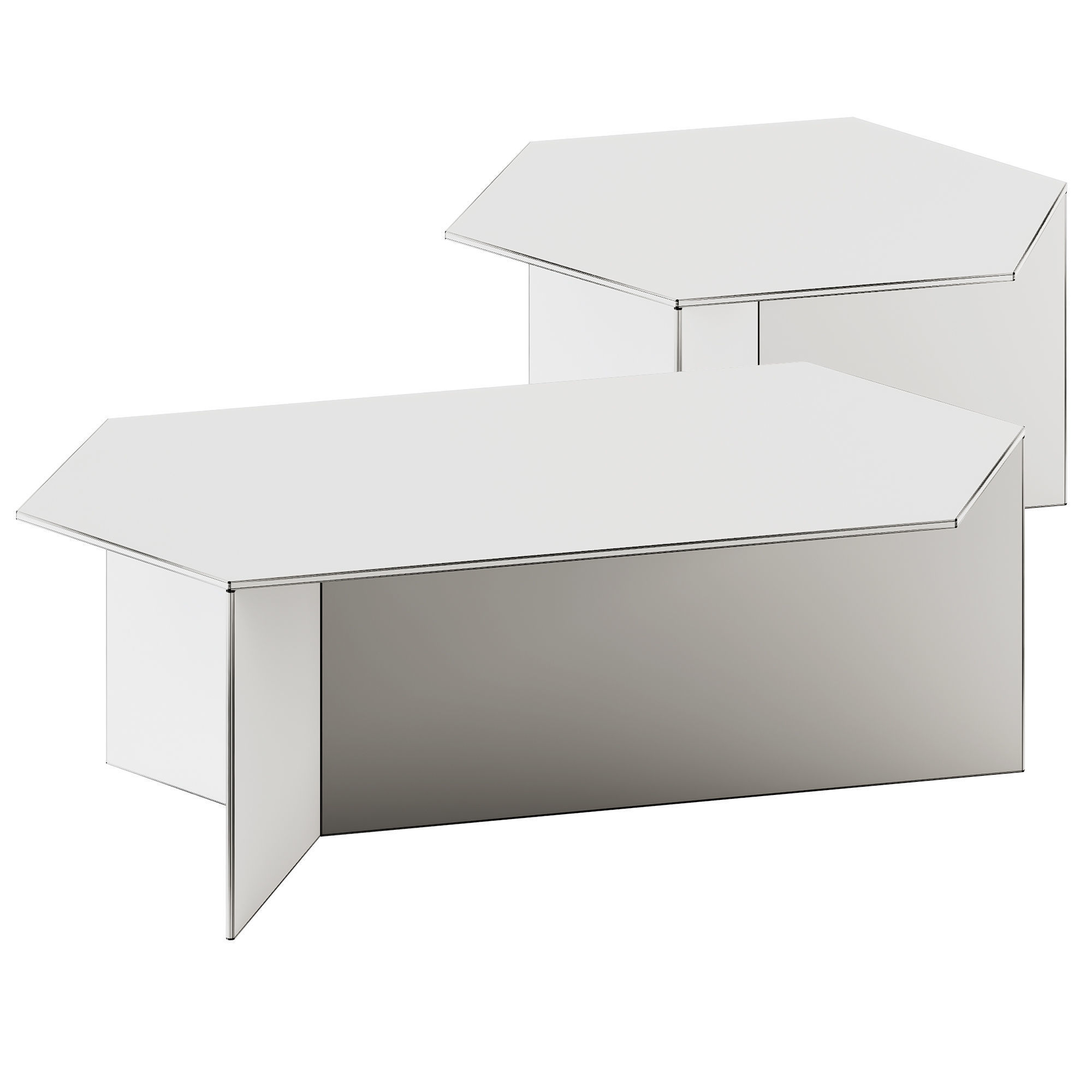 Glass Isom Oblong and Square Coffee Tables by Sebastian Scherer 3D model_5