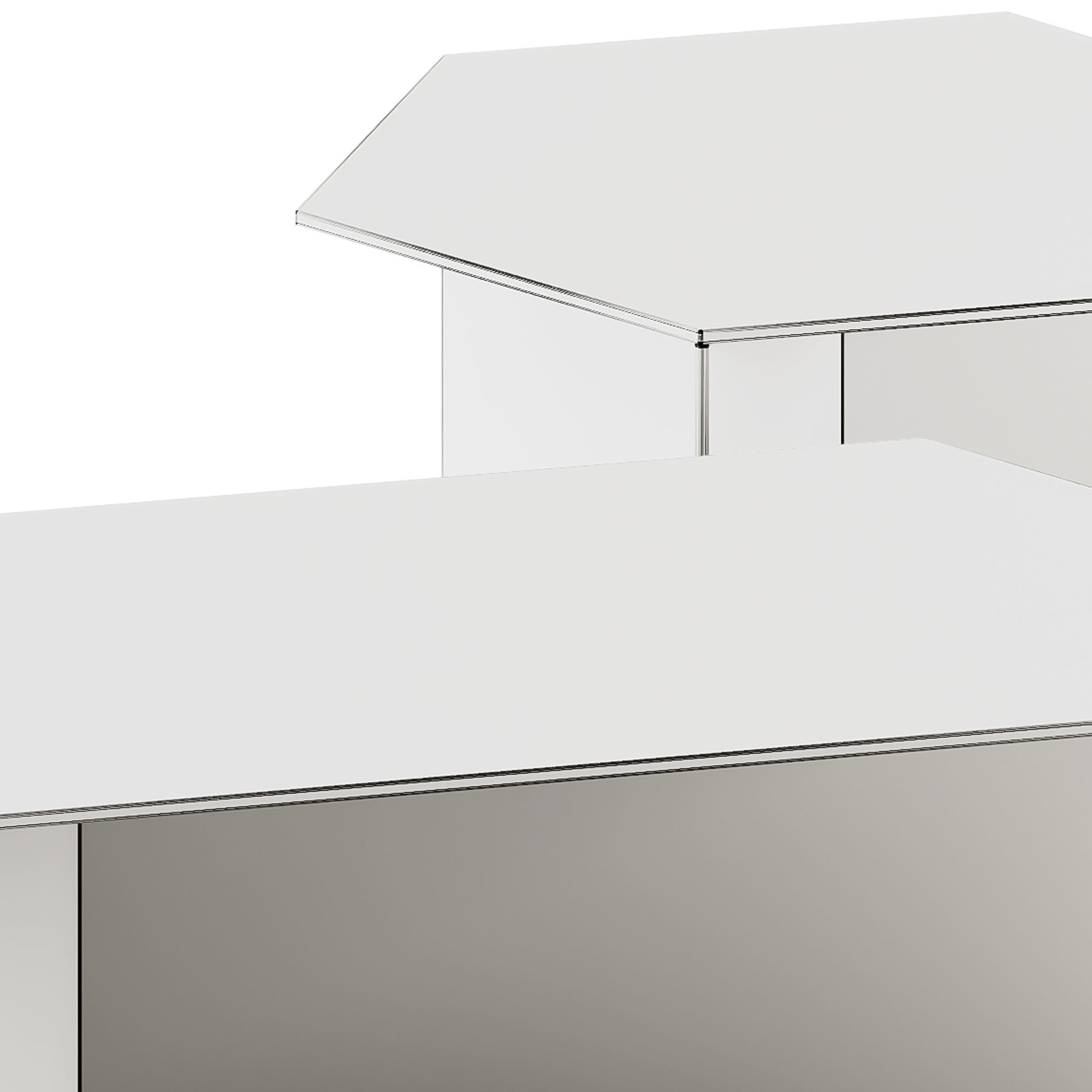 Glass Isom Oblong and Square Coffee Tables by Sebastian Scherer 3D model_6